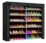 CMerchants 12 Layer Black DIY Collapsible shoe stand