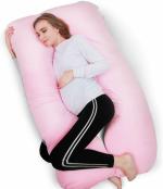 Jaipur Linen Full Body Pregnancy, U Shaped Maternity Pillow for Pregnant Women and Back Pain - Pink