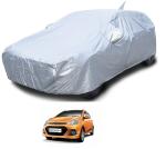 Auto Hub Waterproof Car Body Cover Compatible for Hyundai Grand i10 (Model : 2013-2019) with Mirror Pocket and Antenna Pocket and Soft Cotton Lining, Elastic Bottom, Triple Stitched, windproof, with Bag, Waterproof Silver