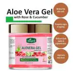 Mapril Aloe vera Gel for Face & Hair Enriched with Rose & Cucumber Natural Extract for Flawless & Glowing Moisturize Skin & Control Acne/Pimples, Wrinkles, Fine Lines & Oily Skin-120ml