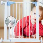 Kiddale Baby Safety Gate(75-88cm)- Extra Wide Barrier(Fence) for Kids, Dog Door, Railing for Kids Auto Close for Baby, Kids, Dogs, Pets, Infants Height: 78cm-White with 4 Strong Wall Grippers