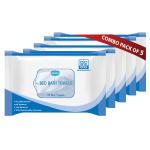GINNI Hygiene Bed Bath Towel Big Wet Wipes For Adults, Patients & Refreshing Sponge Bath (10 Pulls/Pack) (Pack of 5)