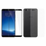 Kite Digital Vivo Y71 Back Screen Protective Film Carbon Fiber Skin Transparent Screen Guard Sticker + 5D/6D/11D/21D (Black) Premium Tempered Glass Screen Protector