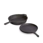 The Indus Valley Black Cast Iron Tawa and Fry Pan 9.8 inch