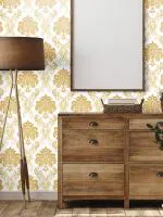 Asian Paints ezyCR8 Heirloom of Elegance Buttermilk Self-Adhesive Peel & Stick Wallpaper (45x500cm)