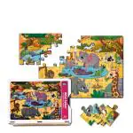 Mini Leaves Multicolor Wood Wild Safari Floor Puzzles 48 months (Pack of 48)
