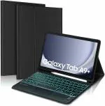 ProElite TouchPad Keyboard case for Samsung Galaxy Tab A9 Plus 11 inch with S Pen Holder, Magnetic Detachable Wireless Bluetooth TouchPad Keyboard Built-in 7-Colors Backlit, Black