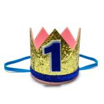 AMFIN Birthday Boy Crown 1st Birthday Decoration for Boys Crown for Baby 1 Year Birthday Crown