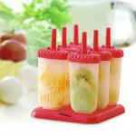 Clazkit 6 Pcs 100% Food Grade Homemade Reusable Ice Popsicle Makers Frozen Ice Cream Moulds Tray Kulfi Candy Ice Lolly Mould for Children & Adults