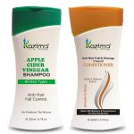 KAZIMA Apple Cider Vinegar Shampoo And Anti Hair Fall And Damage Control Conditioner 200 ml Each (Combo Of 2)
