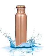 Style Homez Pure Handmade Copper Bottle, 1000 ML Plain Finish Lacquer Coated Joint Free & Leak Proof with Ayurvedic Health Benefits (1 Litre)