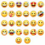 Festiko Emoji Emoticon Stickers 26 Pcs, 2.5 inches Round 26 Unique Designs, Emoji Smiley Face Expression Whatsapp Stickers