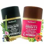 Herbtoniq HairGrow Nutri Mask and Hibiscus Shine Shampoo Powder Combo Set - Improves Hair Growth, Strength, Dandruff Care, Reduces Hair Fall for Men and Women (500g Each)