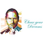 Masstone Steve Jobs Wall Sticker | Motivational Wall Sticker for Students (76x47 CM) | Wall Stickers for Living Room | Wall Stickers for Office Motivational Quotes | Motivational Stickers for Wall Pack of 1