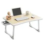 Tarkan Beige Engineered Wood Portable Folding Laptop Desk For Study, Eating, Work