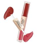 Pink Line 2 In 1 Dual Head Intense Matte Velvet Non-Cracking Anti-Transfer Long-Lasting Waterproof Liquid Lip Gloss Set (Lady Red)