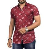 UD FABRIC Casual Printed Short Sleeve Shirt for Men's ( Color - Maroon)