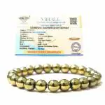 DVISHA Traders Certified Golden Pyrite Stone Bracelet With Lab Certificate, Original Reiki Healing Jewelry Charged By Reiki Grandmaster & Vaastu, Expert, Golden Bracelet Natural Gemstones Chakra for Women & Men