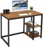 TEKAVO Computer Desk 100 cm with 2 Shelves Sturdy Home Office Desk with Large Storage Space