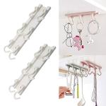 ZURU BUNCH Wall Mounted Hook Rack with 6 Hooks for Kitchen Pot Pan Blender Hanger Swivel Hook 6 Set of 2 pieces.