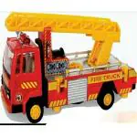 AB TOY WORLD Fire Ladder Truck Toy | Friction Powered Truck Toy | Miniature Model Vehicle Pull Back Toys | Ideal Gift for Kids - Red