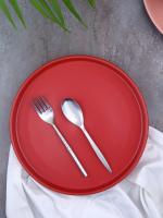 NARRADORA ZORA Straight Shape Dinner Plate 10.5 Inches Set of 2 PC - RED MATT | Perfect for Gifting.