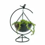 Behoma Metal Bird Planter with Stand for Home Decor Indoor Planters for Living Room and Garden