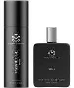 THE MAN COMPANY Privilege Bold Deodorant for Men 150ml with Black EDT 50ml Perfume Body Spray - For Men (200 ml, Pack of 2)