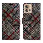 A D Enterprises Check Flip Cover for Moto Edge 30 Fusion 5G | Magnetic Case | Shock Absorbent | Flip Cover Moto Edge 30 Fusion 5G