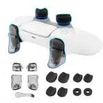 Nitho PS5 FPS Gaming Kit for PlayStation 5 Dual Sense Controller Customizing Kit with Thumb Grips Ergonomic Button Trigger Precise Aiming Kit (White)