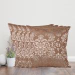 Home - The Best is for You Self Design Cotton Brown Cushion Cover 18 x 18 Inch Pack of 5