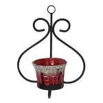 Divine Home Red Tea Light Candle Holders