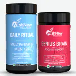 WISHNEW WELLNESS Sharp Mind Duo: Daily Ritual Multivitamin Men 18+ + Genius Brain