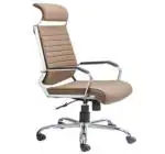 TRUST FURNITURE Alpha High Back Revolving Office Ergonomic Chair with 360 Degrees Swivel Chrome Stand and Any Position Tilt Locking Mechanism (Beige)