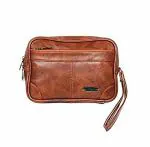 Handcuffs Mens Cash Pouch Money Carrying Case Multipurpose Travel Pouch Zipped Travel Toiletry Bag (Rust)