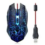MFTEK 7 Button Wired Silent Gaming Mouse with Back-lit Illuminated and Unbreakable ABS Body (Changeable LED Colors and DPI)