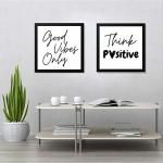 Gathari Inspirational Wall Abstract Poster Good and Positive Vibes Art Prints/Posters for Living Room 7x7 inches Set of 2