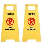 ETS Handpro No Parking Sign Board, (Pack of 2), Caution Sign Board, Yellow sign Stand, No Parking stand, No Parking Board, Parking Cones, Parking Barrier. (1)