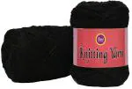 Simi Enterprise Black Acrylic Ball Hand Knitting Wool, Art Craft Soft Fingering Crochet Hook Yarn, Needle Knitting Yarn Thread Dyed-Db Art-Ahi, 200 G