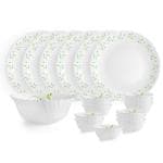 Cello Opalware Dazzle Tropical Lagoon Dinner Set, 19pcs, White, Medium -12 VB
