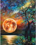 Tulip N Turtle Color 104 Full Moon Grace Diy Acrylic Painting By Numbers Kit On Canvas