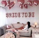 Festiko Rose Gold Bride To Be Foil Balloons 16 Inch Letter Foil Balloons Heart Shaped Foil Balloons
