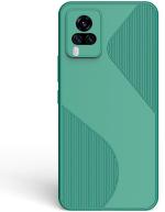 Rawat Vivo X60 Green Silicon, Rubber Shock Proof Back Cover