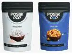 POSTiK pOp Roasted Phool Makhana (Fox Nuts) Anti-Oxidants, MSG Free, Gluten Free, Zero Trans Fat (HIMALAYAN SALT + SMOKY BBQ, Combo Pack of 2)