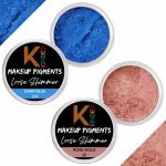 KINDED Dark Blue and Rose Gold Powder Loose Shimmer Glitter Eyeshadow for Women - Pack of 2, Each Pack 3 g