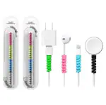 QinPin Versatile Charger Cable Sleeve & Earphone Protector Set - 8Pcs Sturdy Spiral Cable Protector Bundle for Universal Cable Guard
