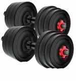 SX Fitness 10 Kg (2.5kg x 4) Adjustable PVC Dumbbells Weights With Dumbbells Rods For Home Gym & Strength Training, (Red,Black)