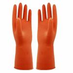 SHUKLAZ Hand Gloves Orange Rubber Multipurpose Heavy Duty Reusable Safety Gloves - Pack Of 2 Pairs