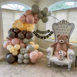 SpecialYou.in Birthday Decoration item kit includes Brown, Pink, Peach and Gray Balloon -set of 63 items