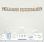 Festiko Baby Shower, Its A Girl, Happy 1st Birthday Banner Decoration, Bunting Banner, Hangingbanner, Flowers Design Photo Banner For Baby Shower Item (Grey, Baby Shower Banner)